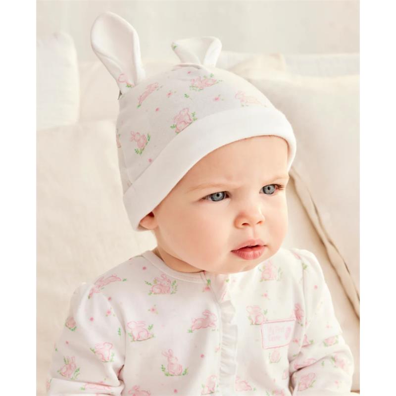 Little Me - Baby Girl Pink Bunny Footie & Hat Image 2