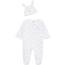 Little Me - Baby Girl Pink Bunny Footie & Hat Image 1