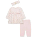 Little Me - Baby Girl Pink Heart Shine Rib Knit Tunic Set Image 3