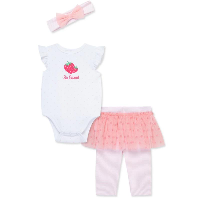 Little Me - Baby Girl Strawberry Check Set Infant,Tunic W/Leggings  Image 1