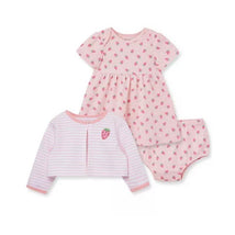 Little Me - Baby Girl Strawberry Dress Set, Pink Image 1