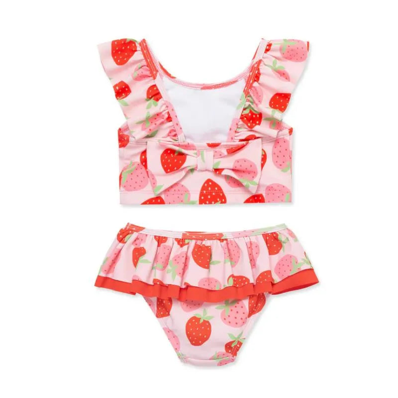 Little Me - Baby Girl Strawberry Swimsuit, Rose  Image 3