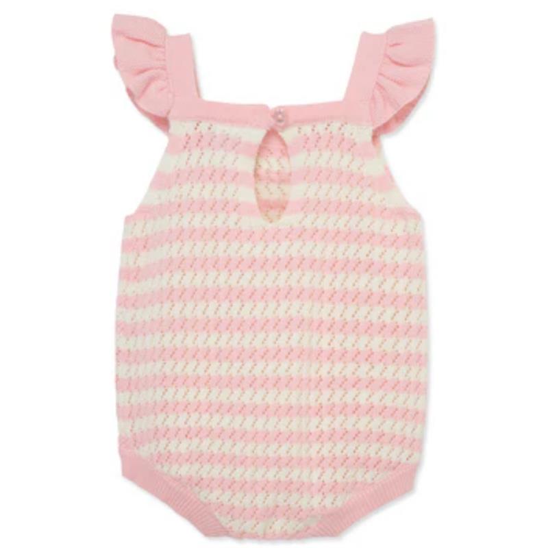 Little Me - Baby Girl Striped Bubble, Pink Image 3
