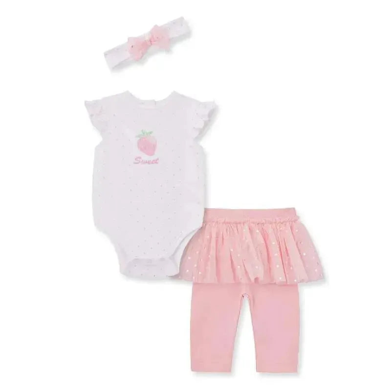 Little Me - Baby Girl Sweet Skegging Set, Pink Image 1