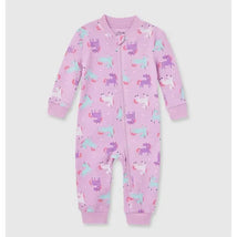 Little Me - Baby Girl Unicorn Zip Front Lavender  Image 1