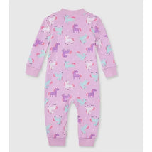 Little Me - Baby Girl Unicorn Zip Front Lavender  Image 2