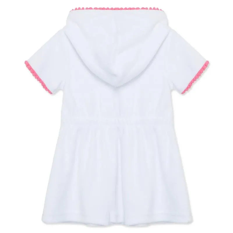 Little Me - Baby Girl Zip Swim Cover Up, White  Image 2