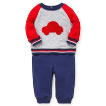 Little Me Car Sweatshirt Set Navy Image 2