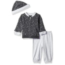 Little Me- Chalkboard Cardigan Set, Heather Gray.