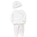 Little Me Dainty Roses Cardigan Set White/Pink Image 2