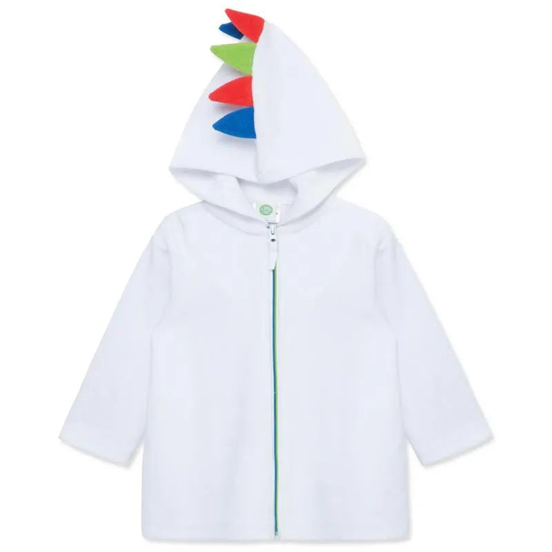 Little Me - Dino Robe Coverup, White Image 1