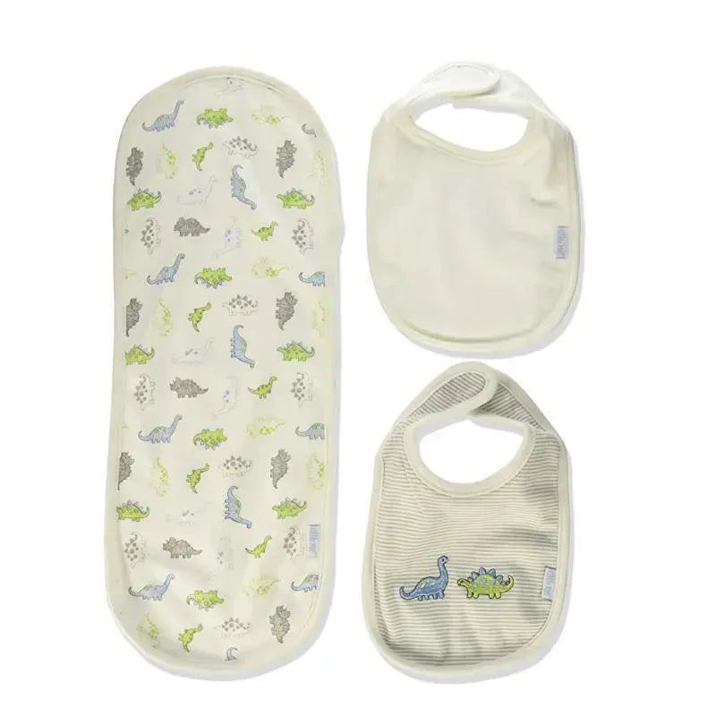 Little Me Dinosaur Bib and Burp Cloth Set Image 1