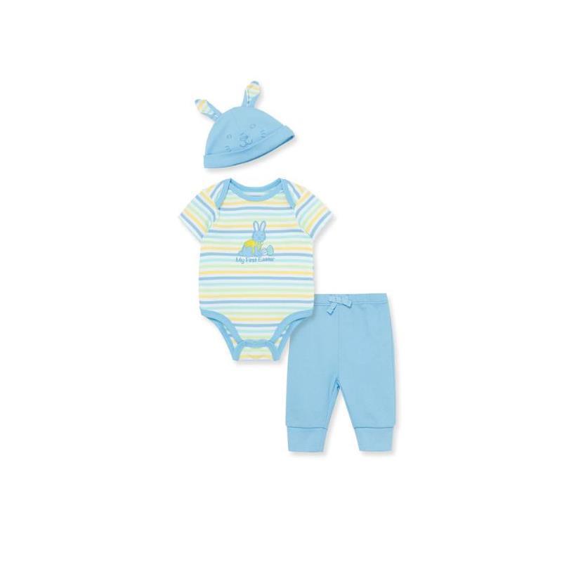Little Me - Easter Bunny Bodysuit & Pant Set, Blue Image 1
