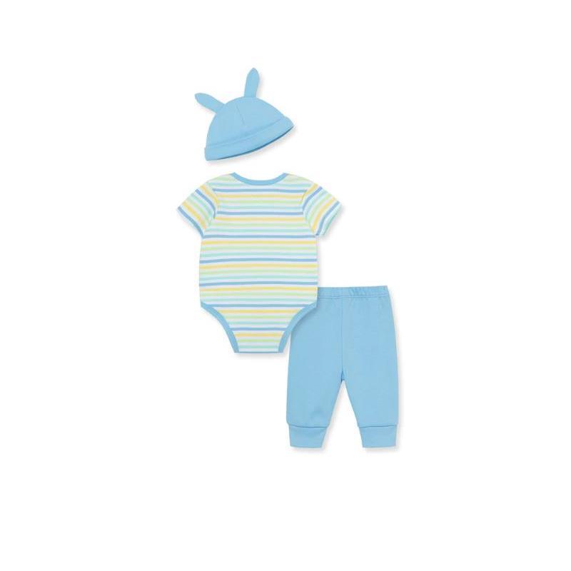Little Me - Easter Bunny Bodysuit & Pant Set, Blue Image 3