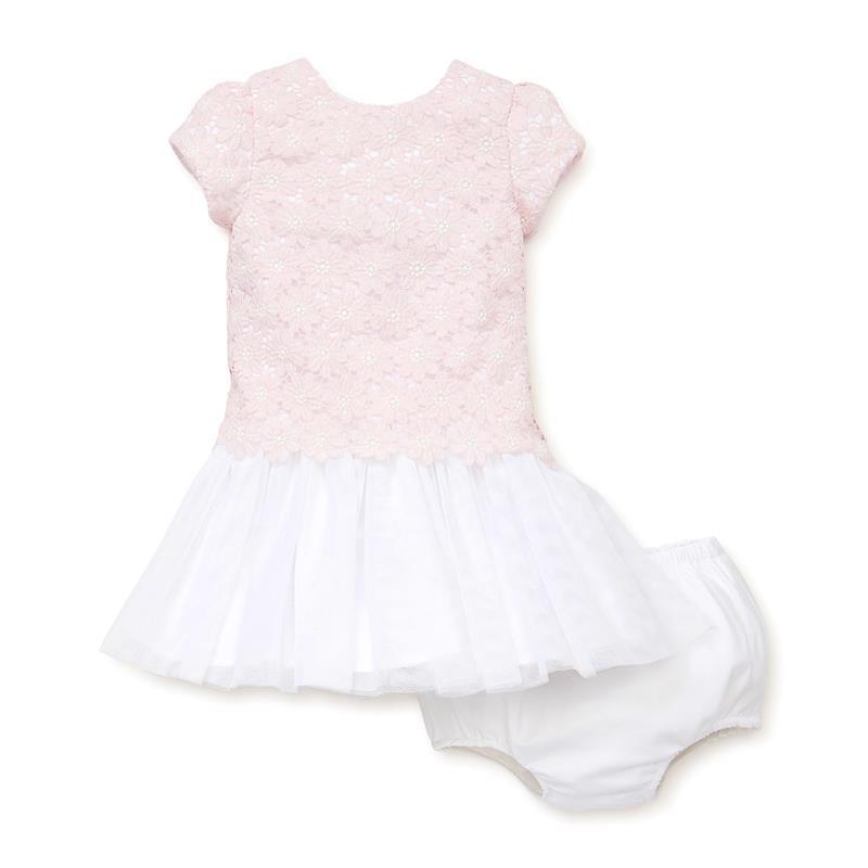 Little Me Floral Lace Dress Set - Pink Image 1