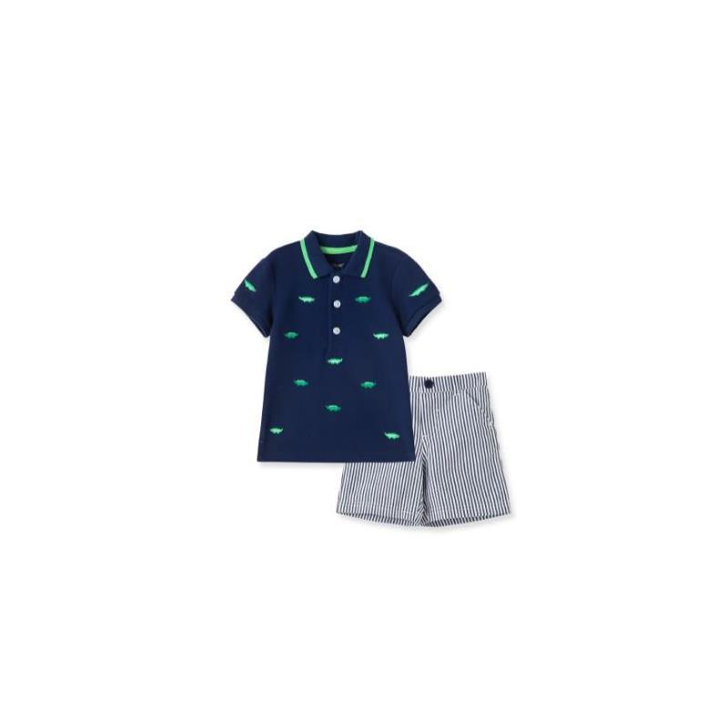 Little Me Gator Polo Short Set Navy - Baby clothing Image 1