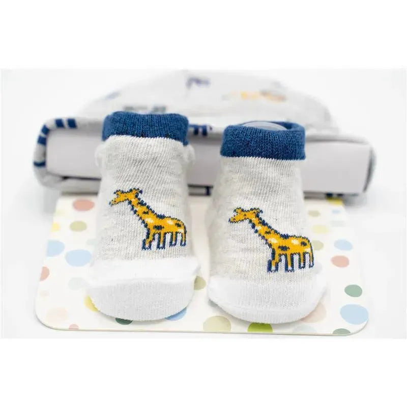 Little Me Giraffe Baby Socks Booties & Baby Hat Set Image 2