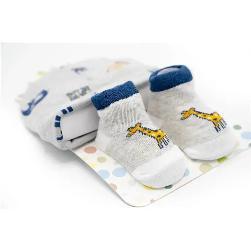 Little Me Giraffe Baby Socks Booties & Baby Hat Set Image 3