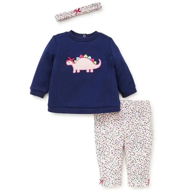 Little Me Girl Dino Sweatshirt Set.