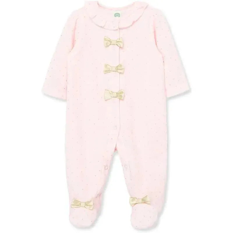 Little Me - Gold Dot Footie, Pink  Image 1