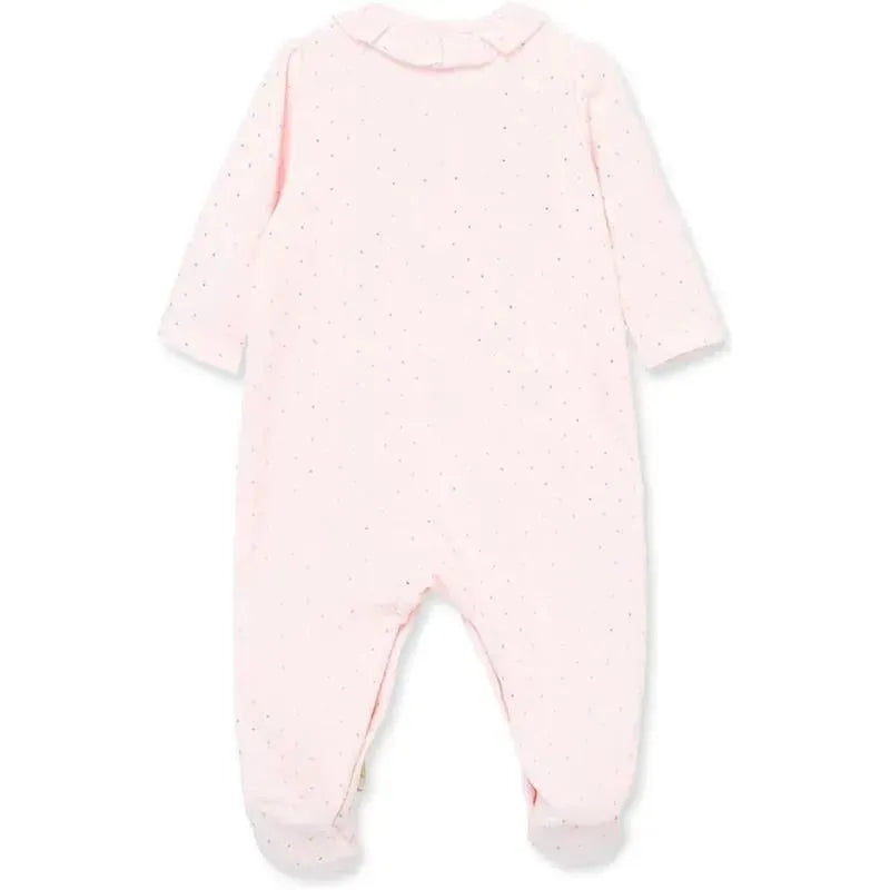 Little Me - Gold Dot Footie, Pink  Image 3