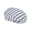 Little Me - Heather Grey And Navy Stripe Cabbie Hat Image 1