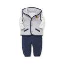 Little Me Jaunty Jungle Vest Set - Navy Image 3