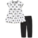 Little Me Legging Sets Heart Dress & Legging Set, Black & White Image 1