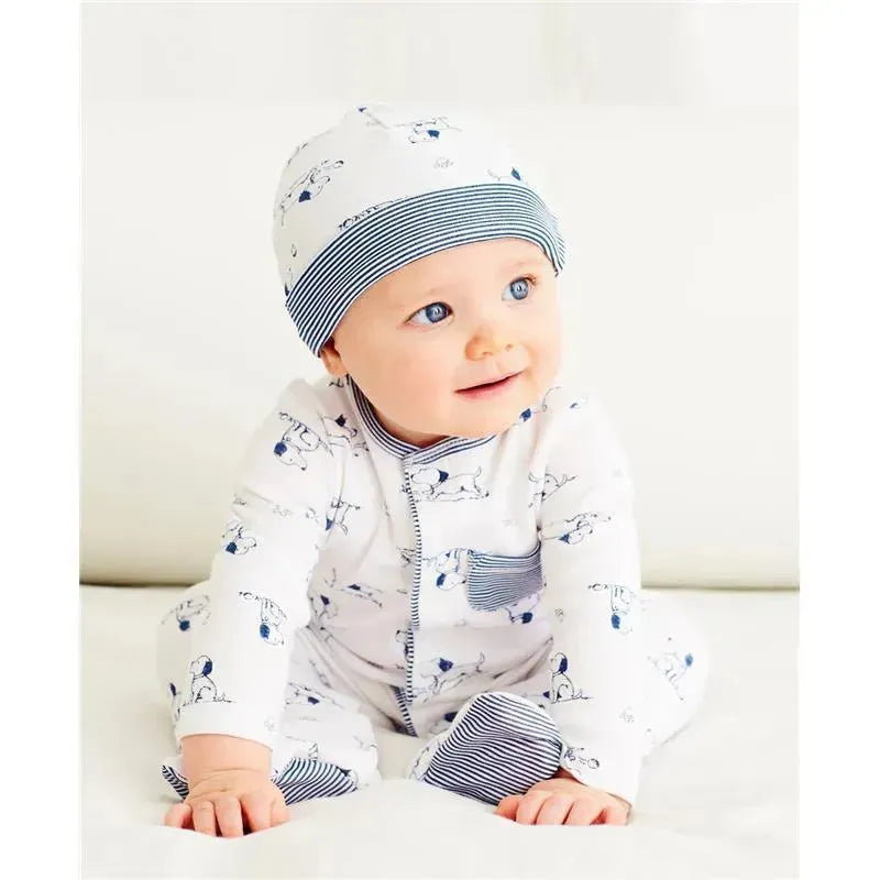 Little Me Puppy Toile Footie with Hat Image 3