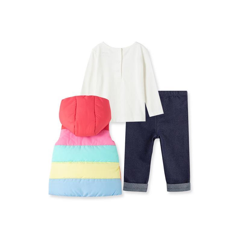 Little Me - Rainbow Vest Set, Pink Stripe Image 2