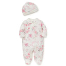 Little Me Roses Baby Girl Footies & Baby Hat Set Image 1