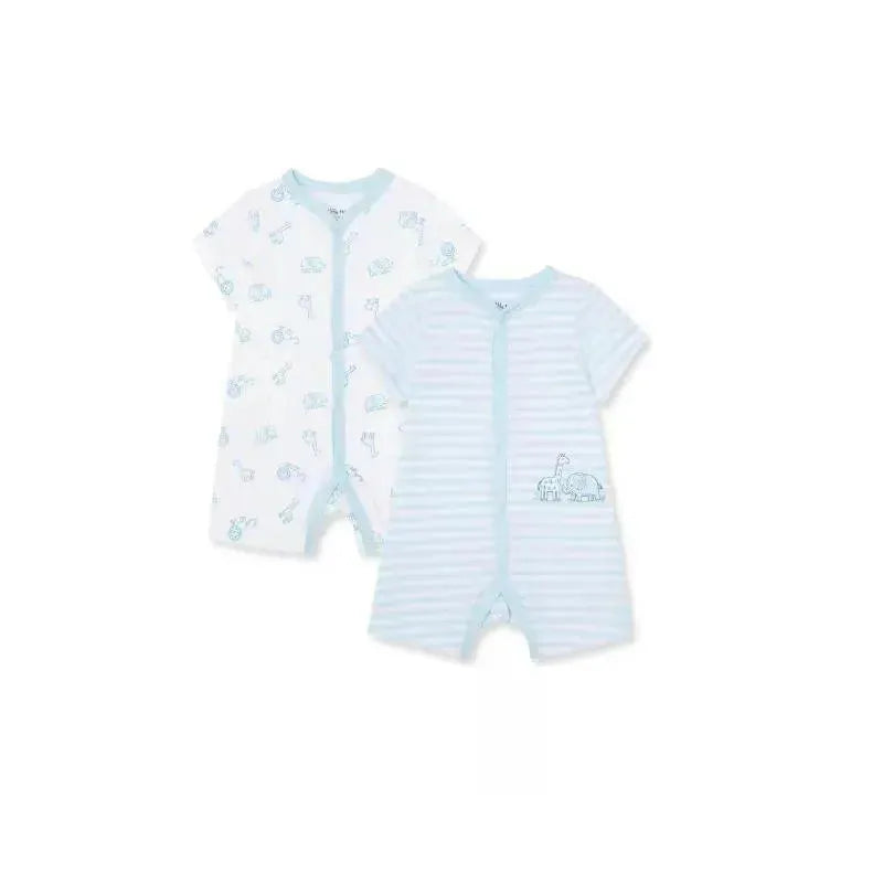 Little Me Safari 2Pk Rompers - Blue Image 1