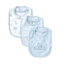 Little Me Safari 3Pk One Size Bibs - Blue  Image 1