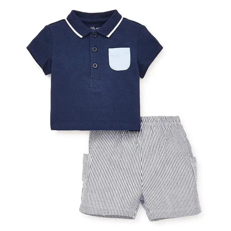 Little Me Sailing Short Set - Blue Image 1