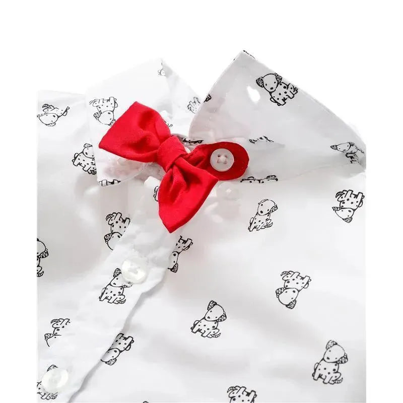Little Me Signature Luxury Collection Baby Boys Puppy Cardigan Set 3-piece, Sweater, Pant & BowTie, Navy/Ligh Blue.