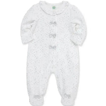 Little Me - Silver Hearts Footie, Ivory  Image 1