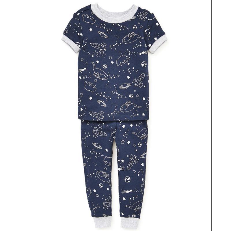 Little Me - Stars 4 Pieces Cotton Pajamas, Pink Multi Image 3