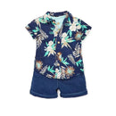 Little Me - Tropics 3 Pack Short Set, Blue Image 3