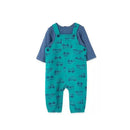 Little Me - Trucks Overall Set, Teal Image 3