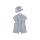 Little Me Whales Woven Romper - Blue Image 2