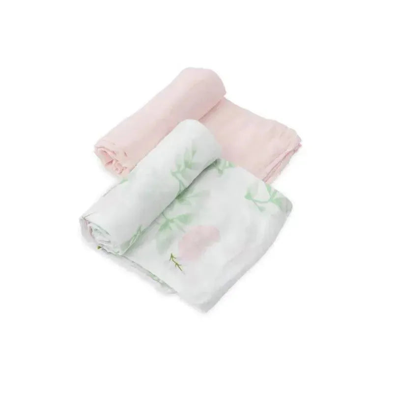 Little Unicorn - 2Pk Deluxe Muslin Swaddle, Blush Peony Image 1