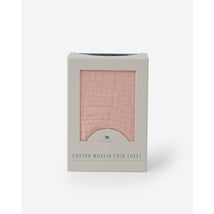 Little Unicorn Cotton Muslin Crib Sheet - Rose Petal Image 3