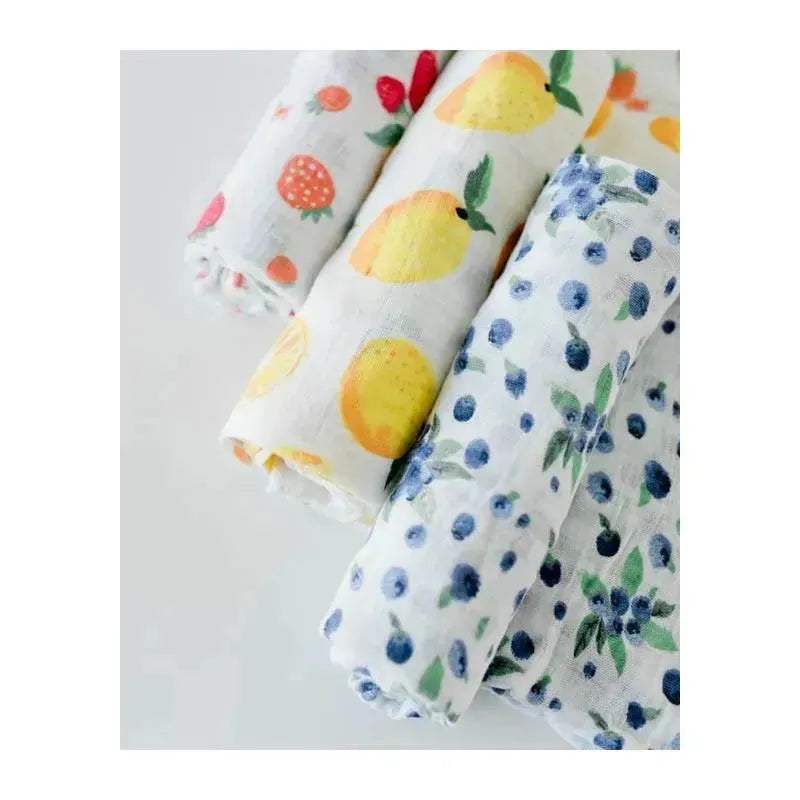 Little Unicorn - Cotton Muslin Swaddle 3 Pack, Berry Lemonade Image 1