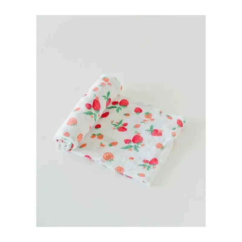 Little Unicorn Cotton Muslin Swaddle Blanket Strawberry Patch Image 2