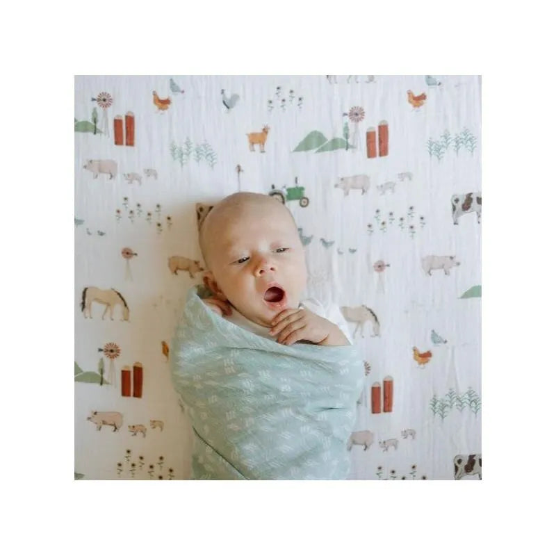 Little Unicorn - Cotton Muslin Swaddle Single, Misty Field Image 3
