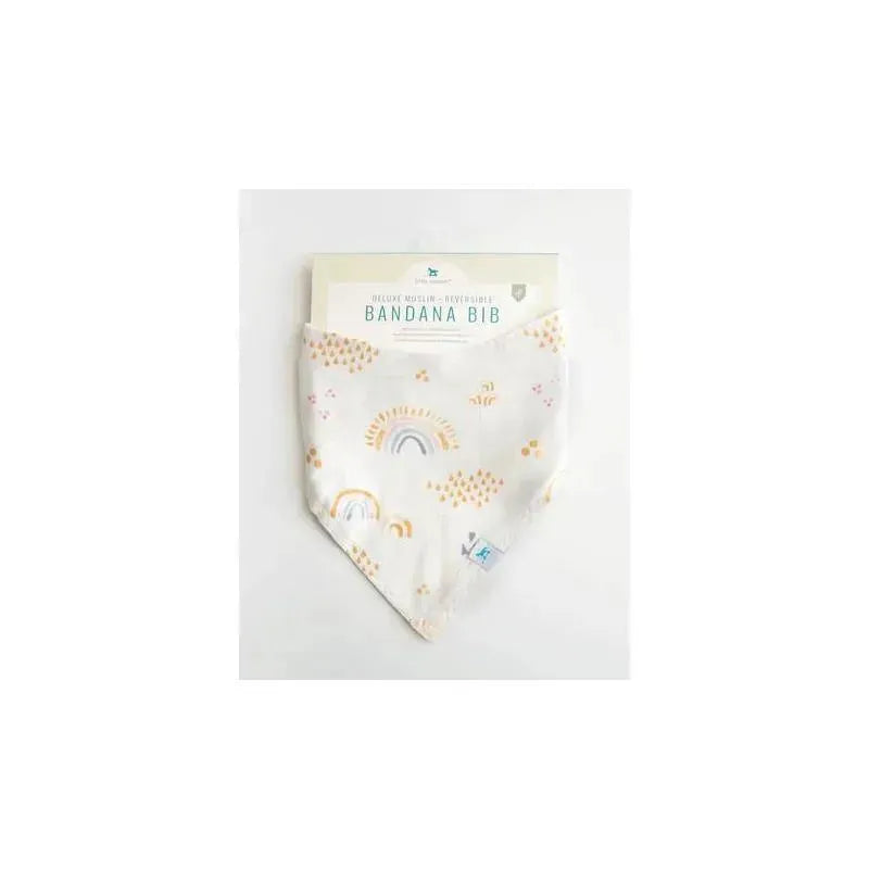 Little Unicorn Deluxe Muslin Reversible Bandana Bib, Rainbows & Raindrops Image 2