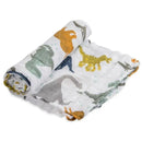 Little Unicorn - Muslin Swaddle, Dino Friends Image 1