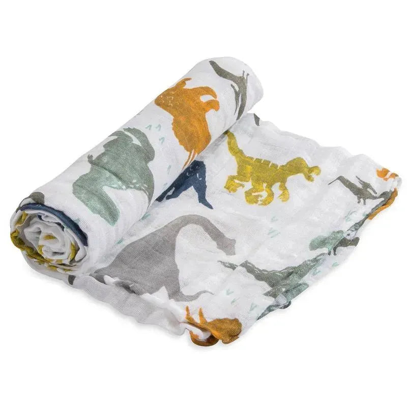 Little Unicorn - Muslin Swaddle, Dino Friends Image 1