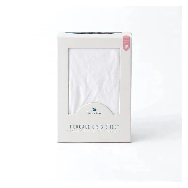 Little Unicorn Percale Crib Sheet - White Image 2