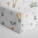 Living Textiles - 100% Cotton Jersey Crib Fitted Sheet, Up and Up Away Image 1
